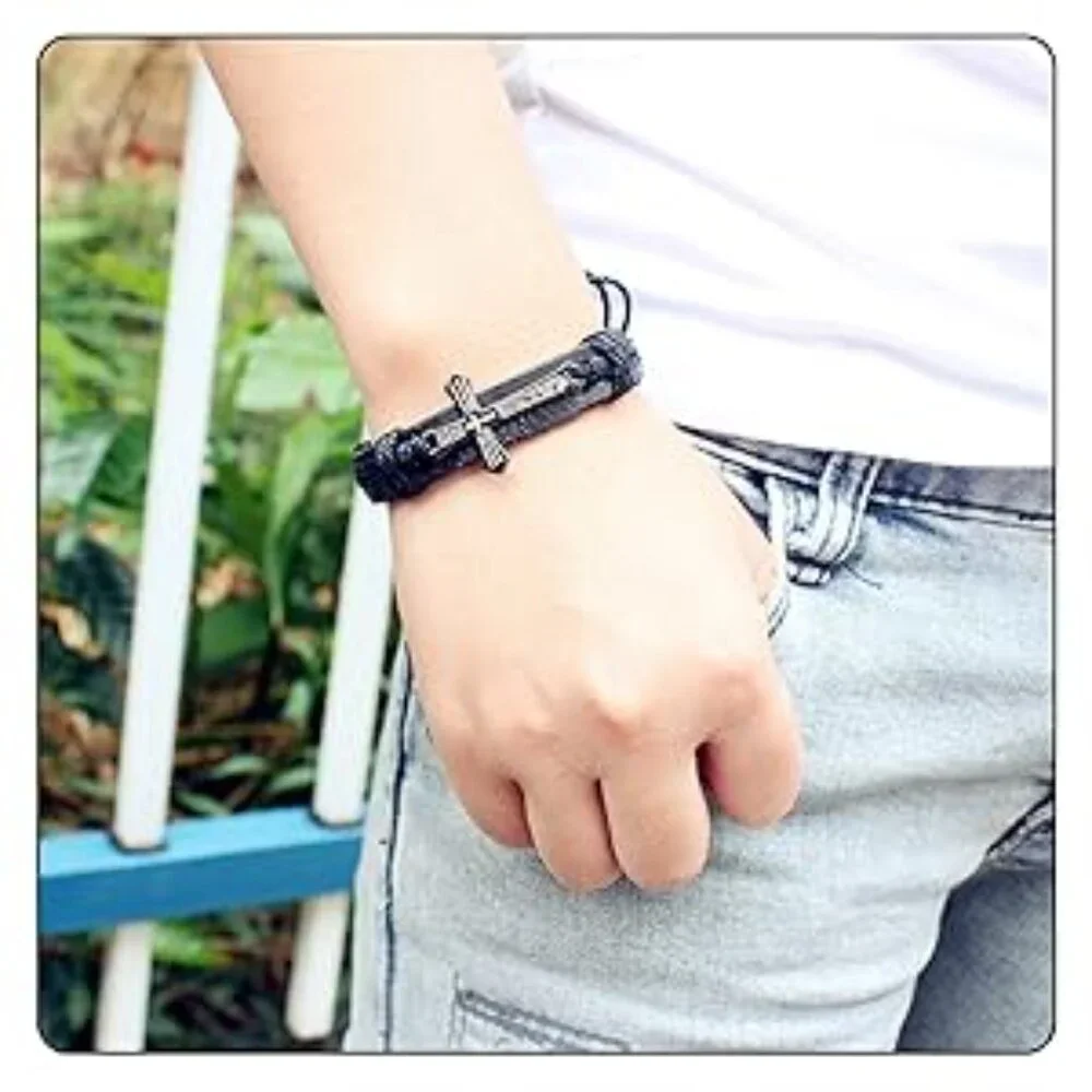 Cross Prayer Bible Text Wristband bracelet